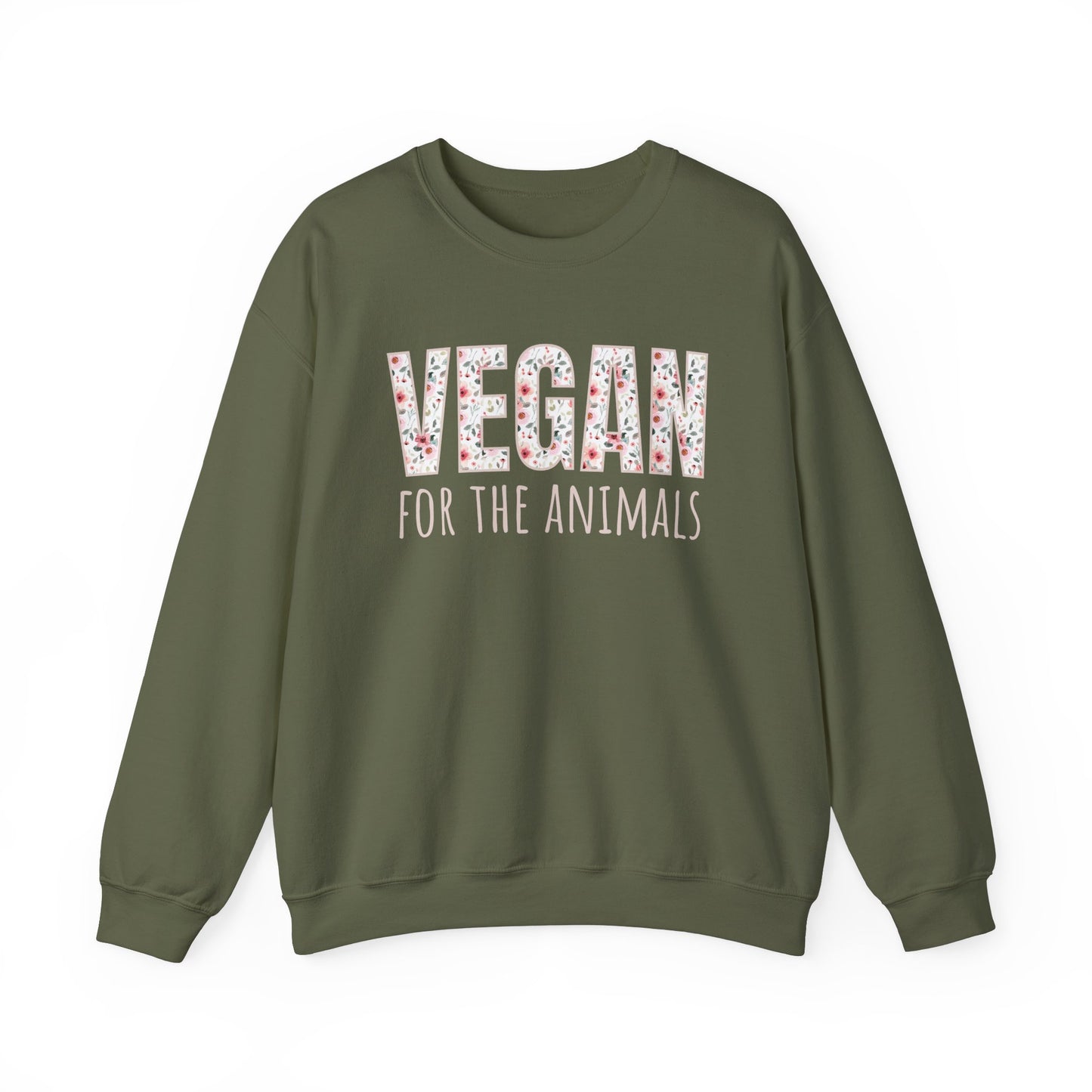 Pink Flowers for the Animals. Crewneck Sweatshirt