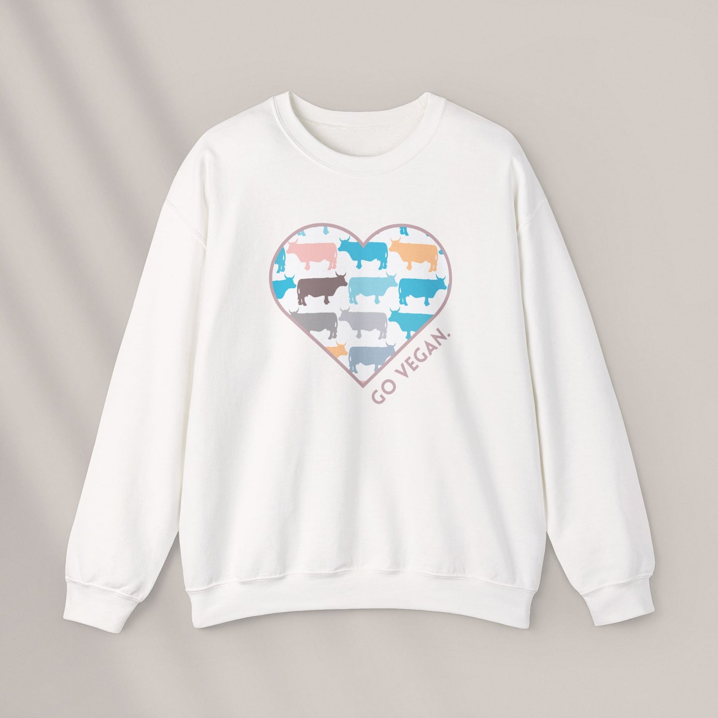 Go Vegan - Blue Cows. Crewneck Sweatshirt