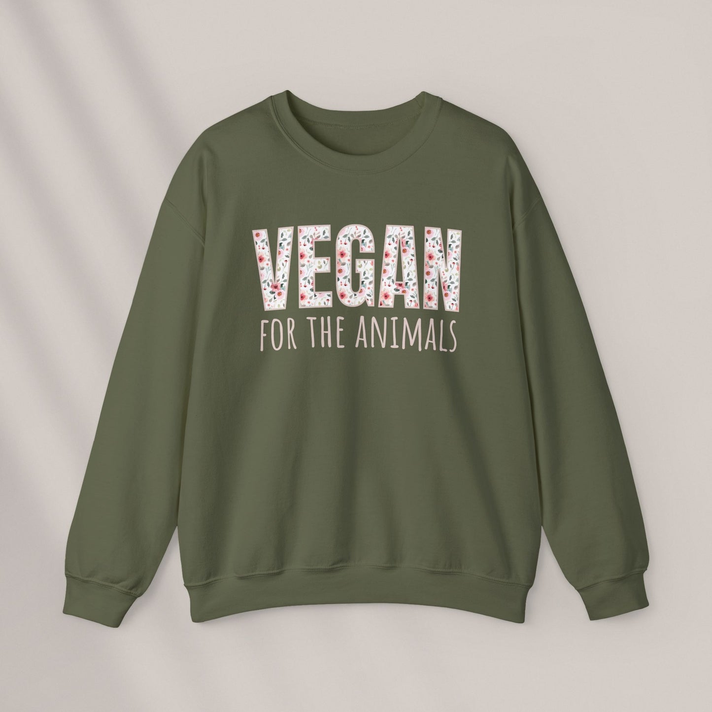 Pink Flowers for the Animals. Crewneck Sweatshirt
