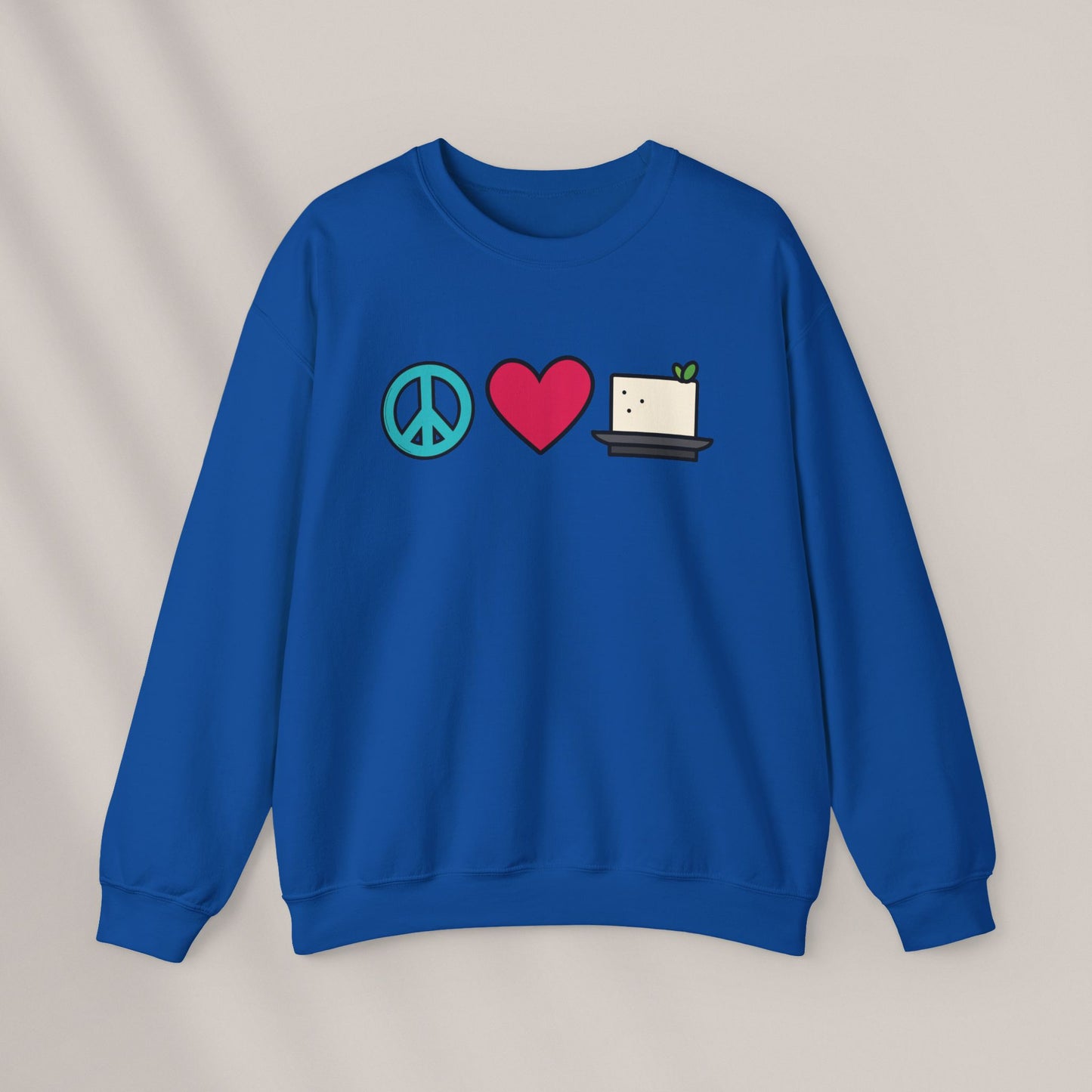 Peace, Love & Tofu. Crewneck Sweatshirt