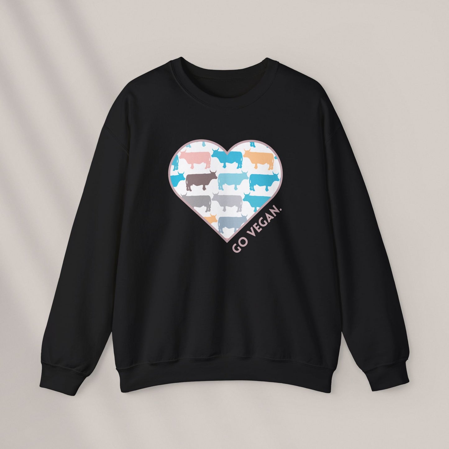 Go Vegan - Blue Cows. Crewneck Sweatshirt