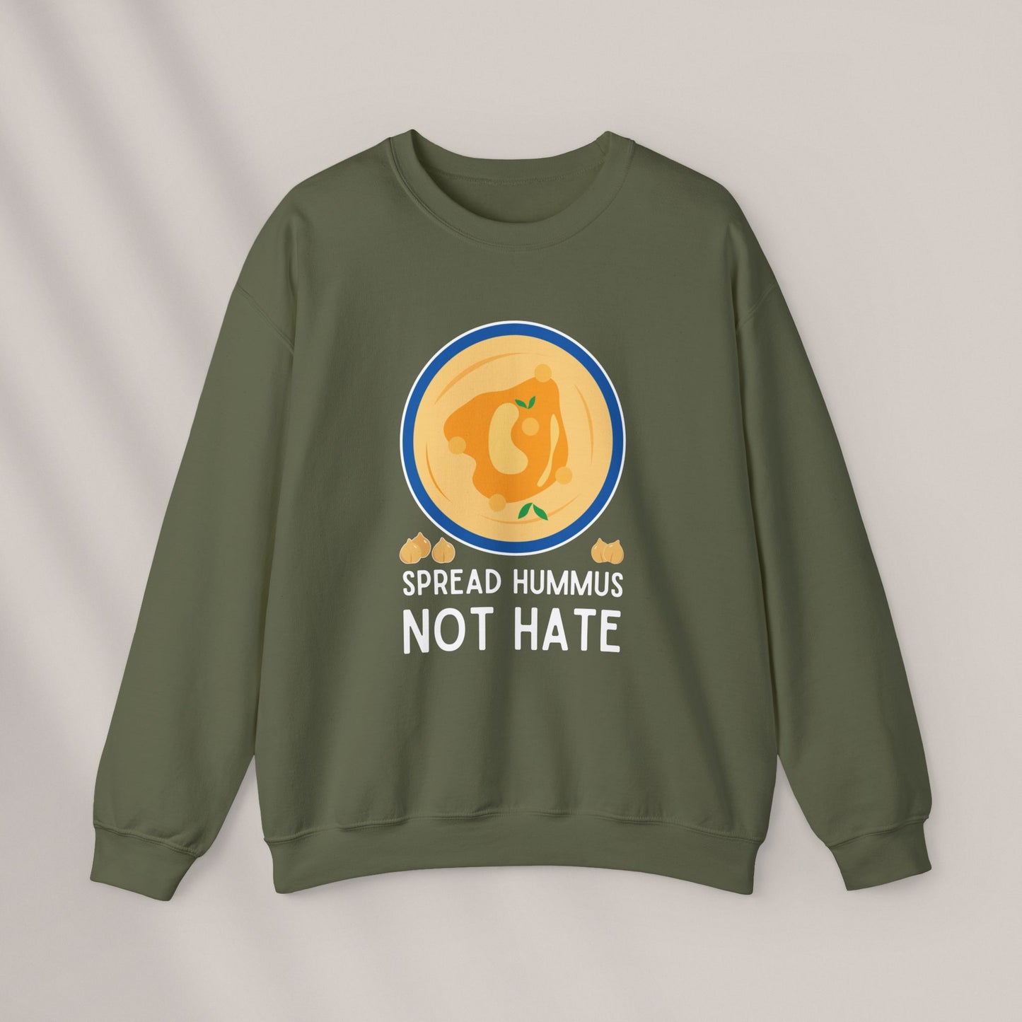 Spread Hummus Not Hate. Crewneck Sweatshirt
