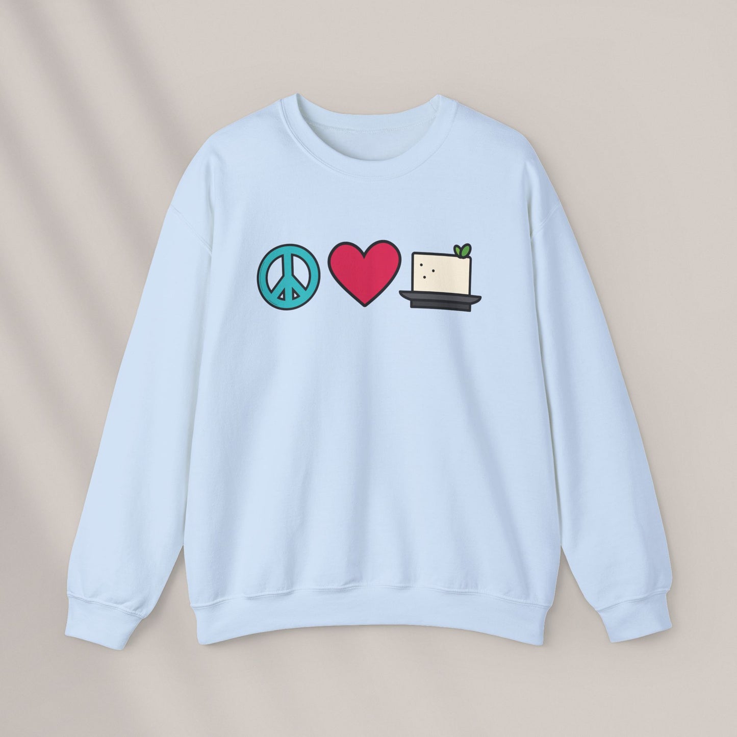Peace, Love & Tofu. Crewneck Sweatshirt