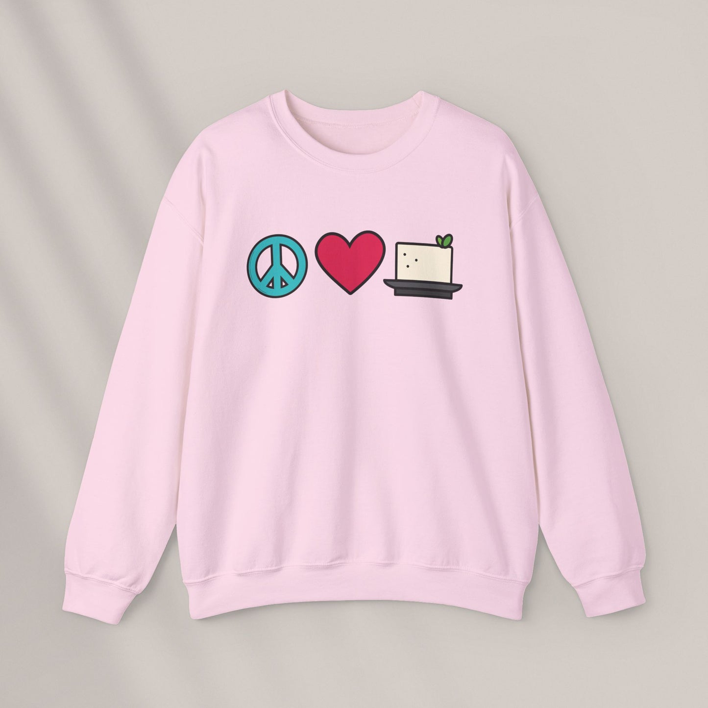 Peace, Love & Tofu. Crewneck Sweatshirt