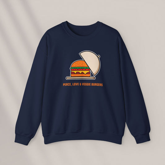Peace, Love & Veggie Burgers. Crewneck Sweatshirt