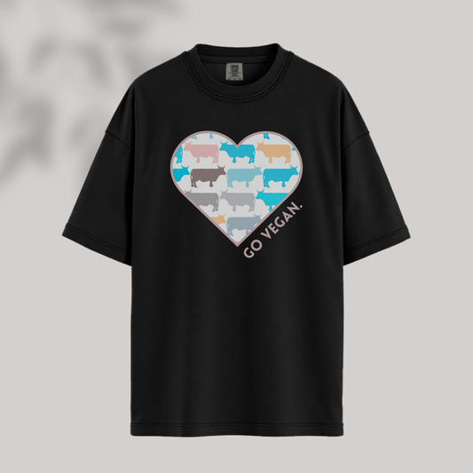 Go Vegan - Blue Cows Tee
